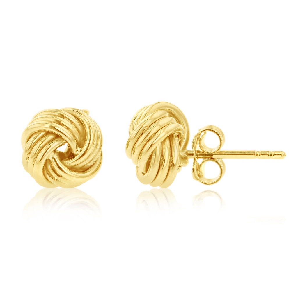 9Y FANCY KNOT STUD EARRING