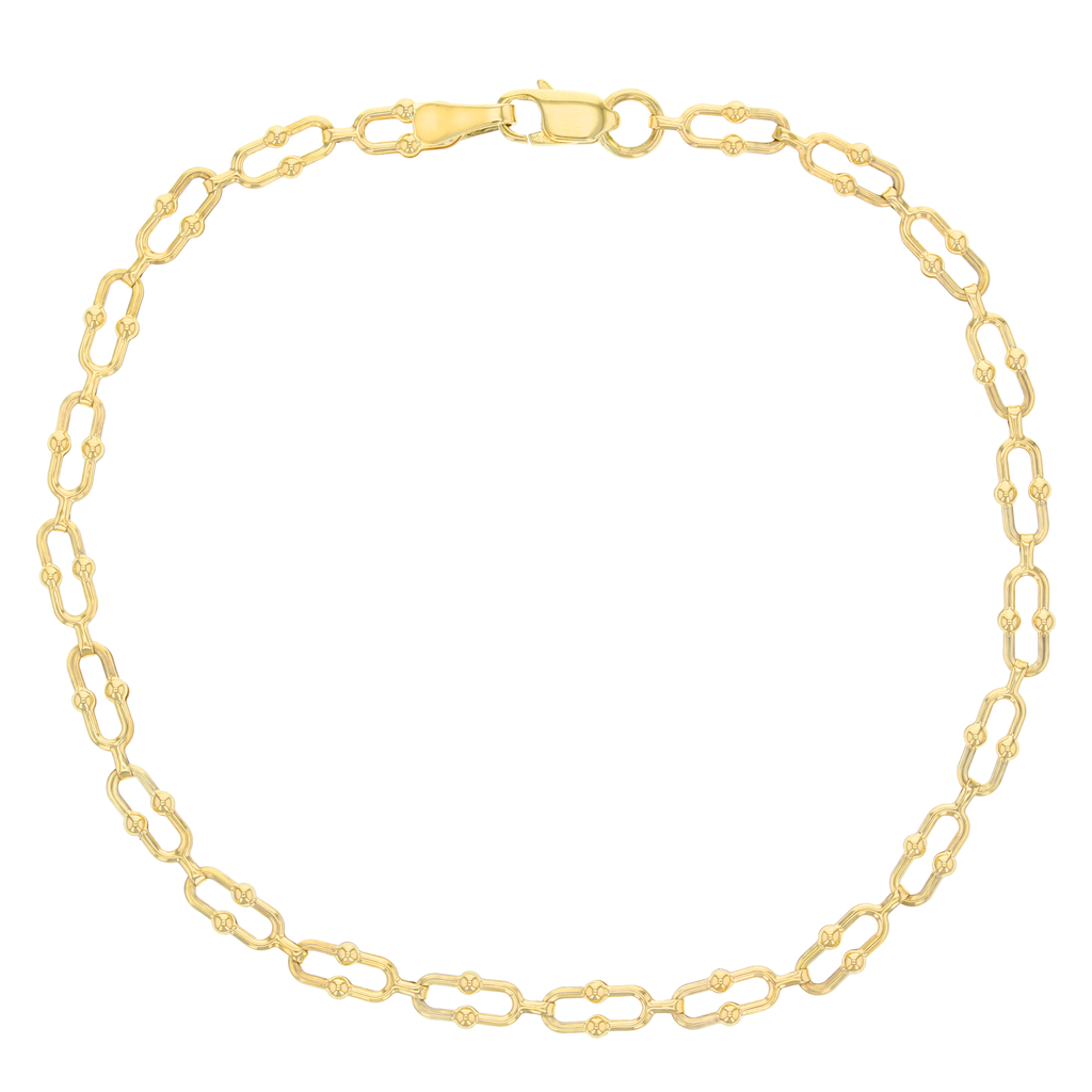 9Y OVAL FLAT LOCK LINK FANCY BRACELET