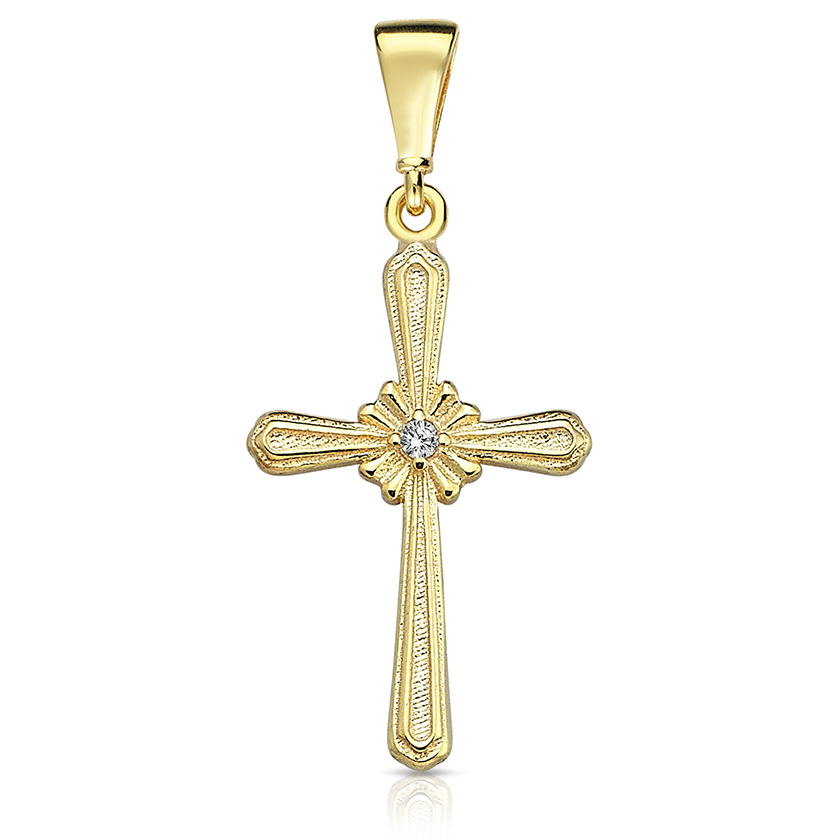 9Y FANCY CROSS WITH CZ