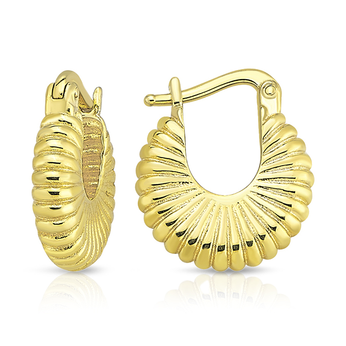 9Y SMALL CIRCULAR RIPPLE HOOP 12MM