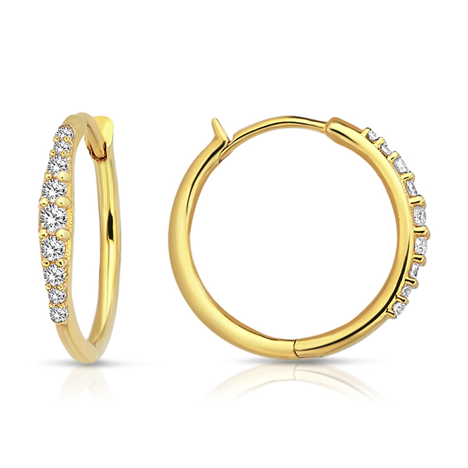 9Y FINE CZ SET HUGGIE