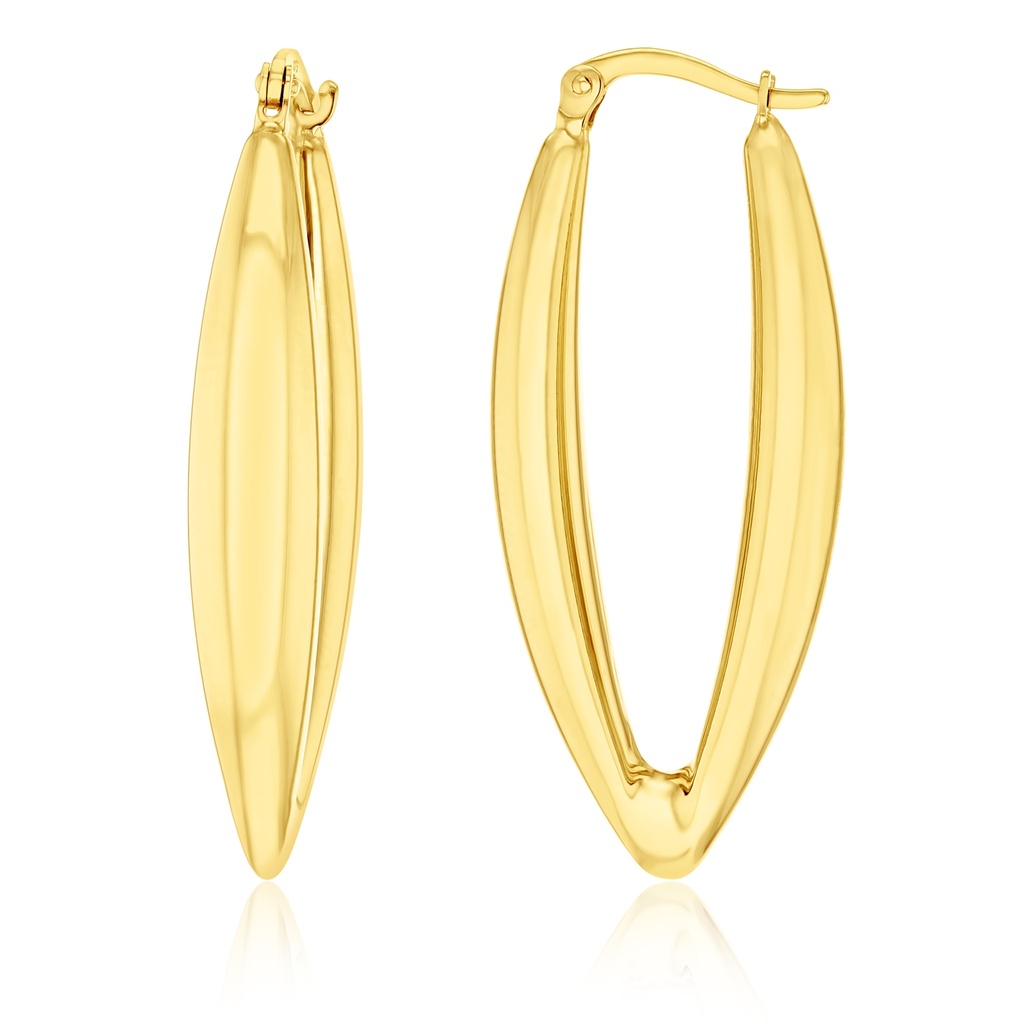 9Y ELONGATED MARQUISE HOOP EARRING
