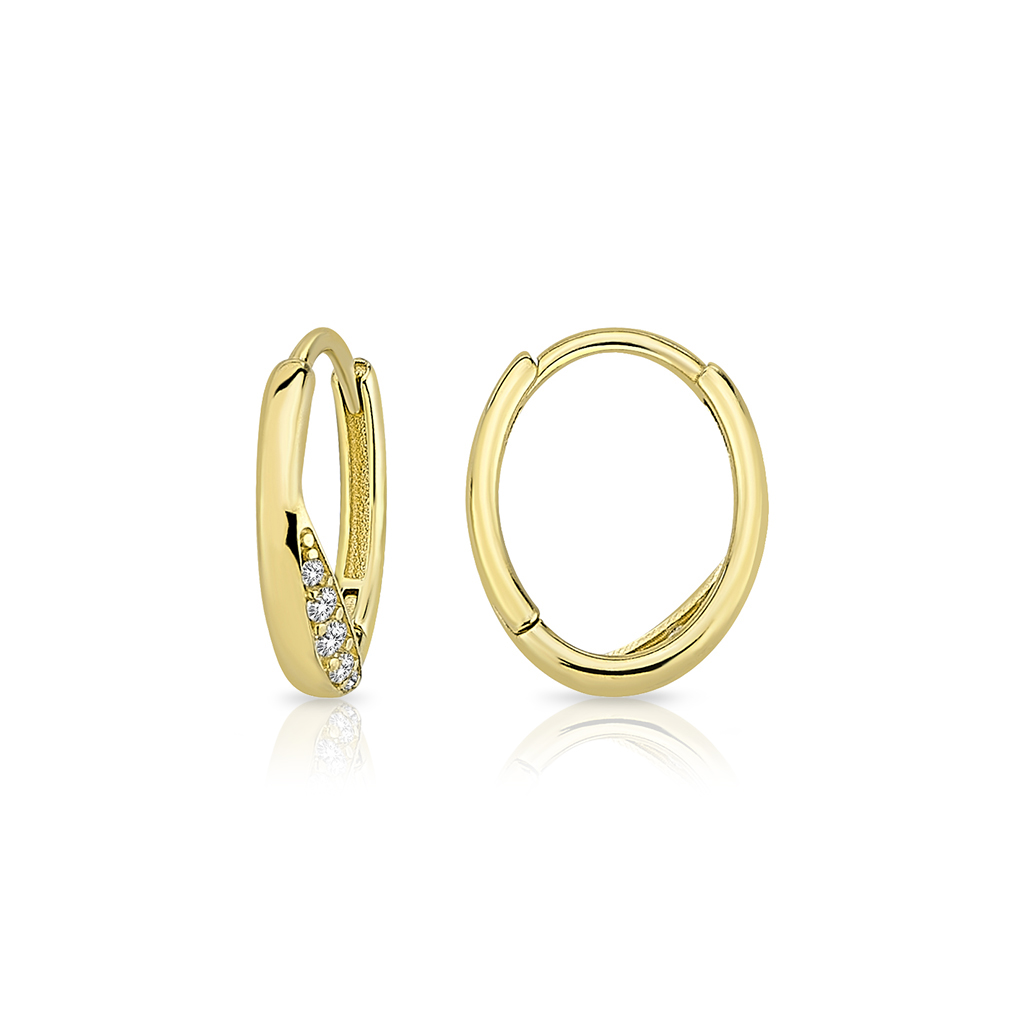 9Y TAPERED HUGGIE WITH SIDE CZ