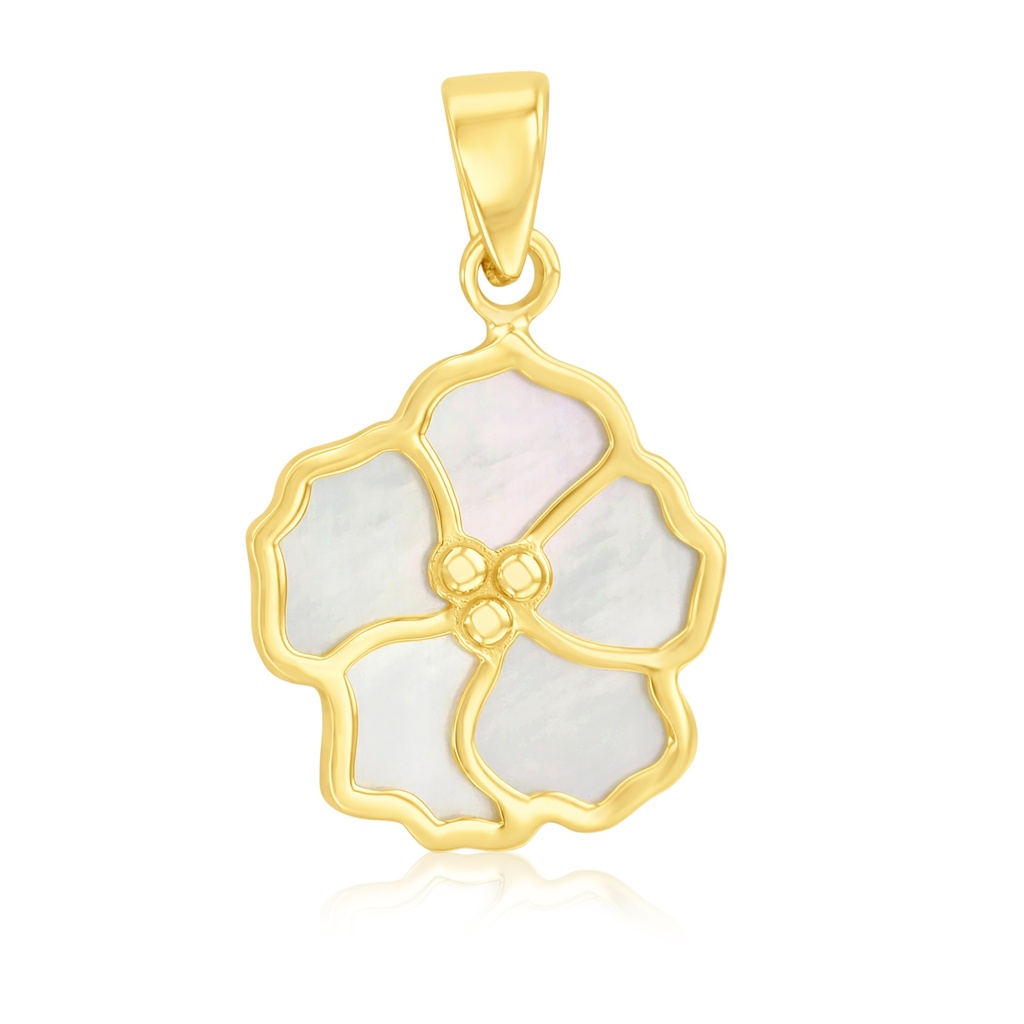 9Y FIVE-PETAL M.O.P. FLORAL PENDANT