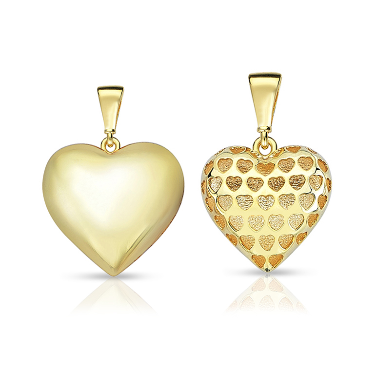 9Y ROUNDED HEART SHAPED PENDANT