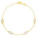 9Y FINE CABLE NECKLACE WITH FOUR M.O.P. ELONGATED OCTAGONAL SHAPES