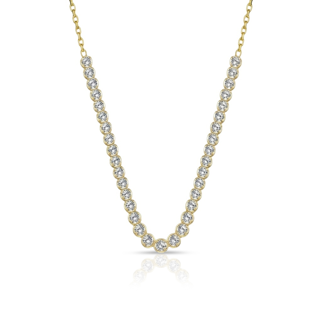 9Y C.Z. HALF TENNIS NECKLACE