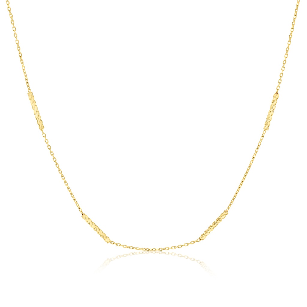 9Y STATION NECKLACE WITH TWISTED BAR SEGMENTS