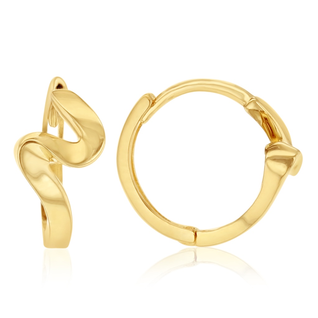 9Y SMALL WAVY HOOP EARRING