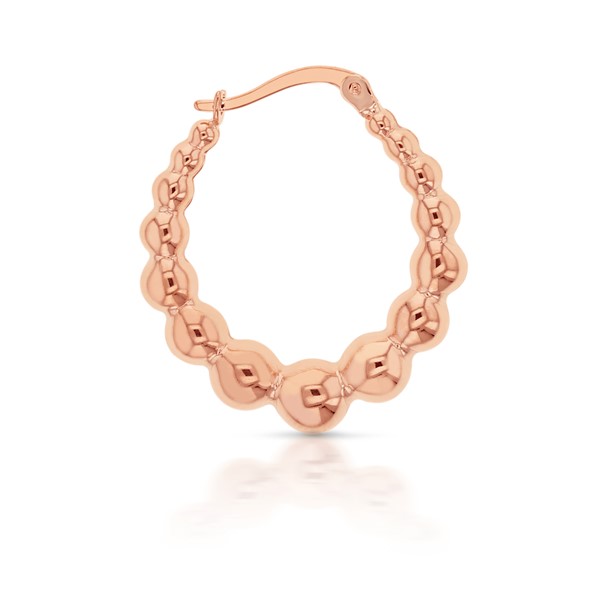 ## 9P BEADED OVAL CRESCENT HOOP