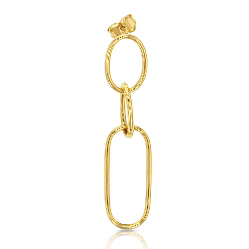 ## 9Y PAPERCLIP & OVAL DROP EARRI