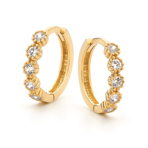 ## 9Y CZ SET 9.5MM HUGGIE