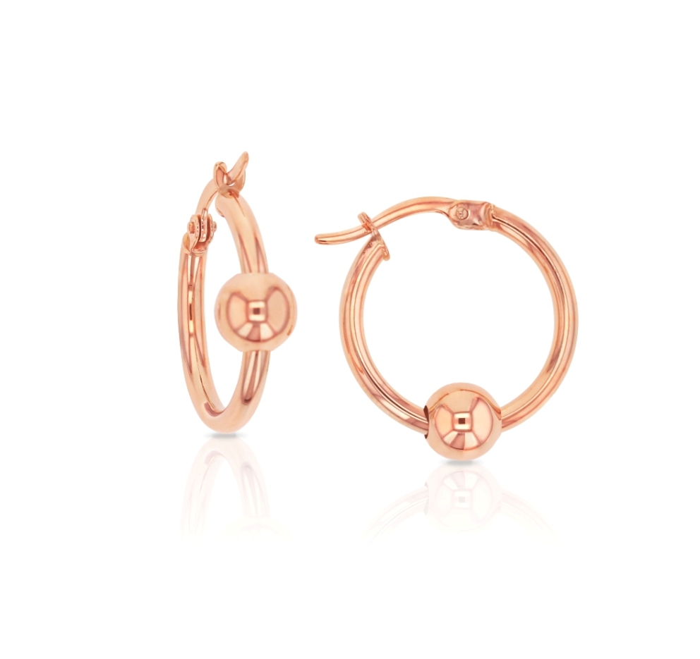 ## 9R SLIDING BALL HOOP EARRING