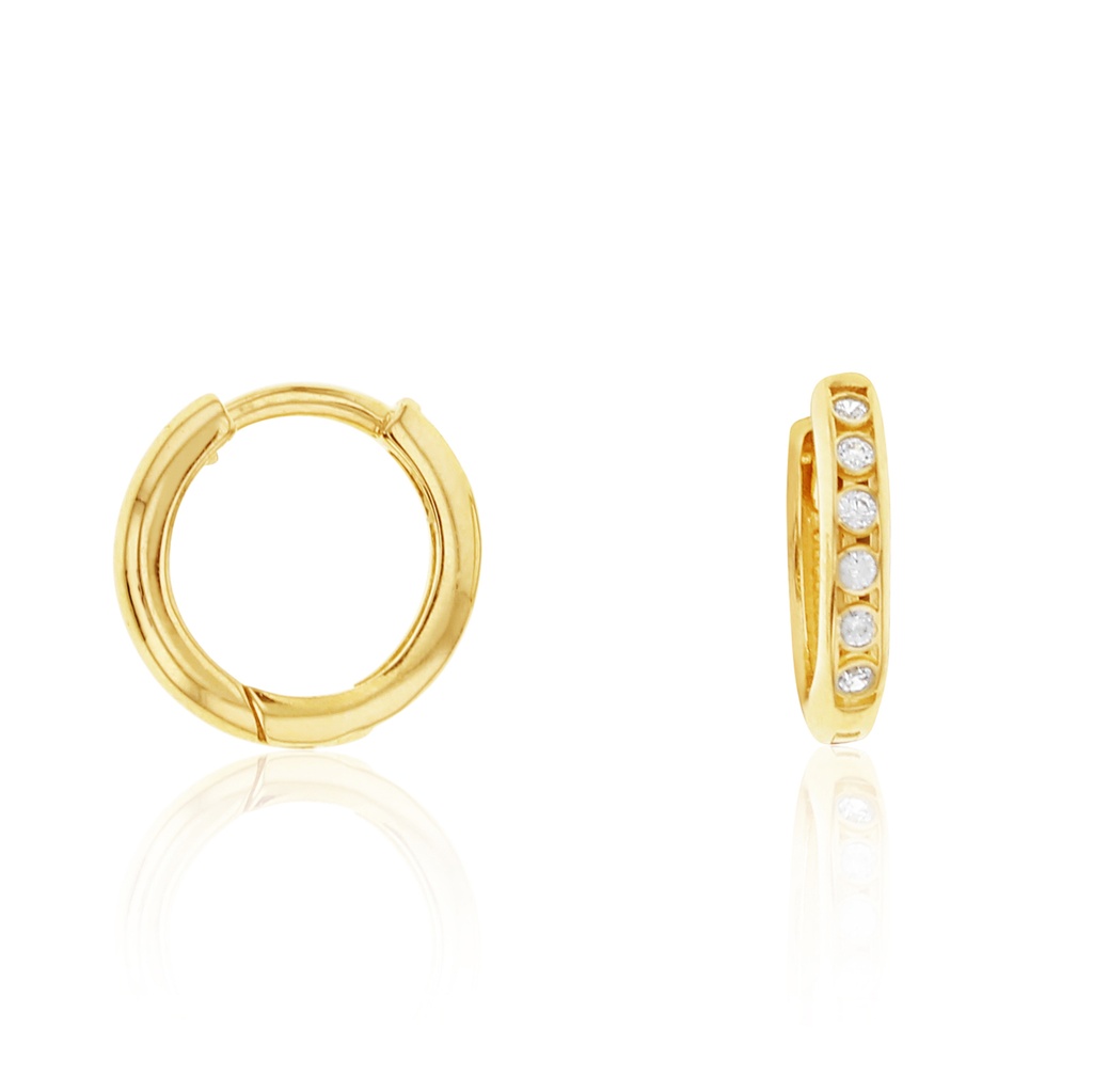 9Y CZ SET MINI PLAIN HUGGIE