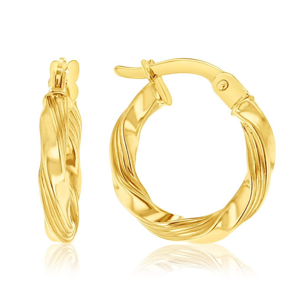 9Y TWIST HOOP EARRING