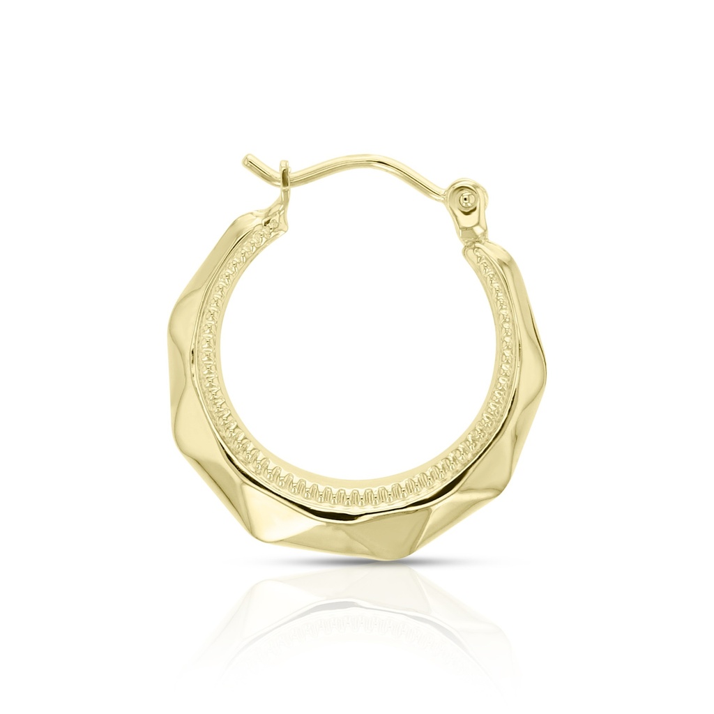 ## 9Y FACETED CRESCENT 14MM HOOP