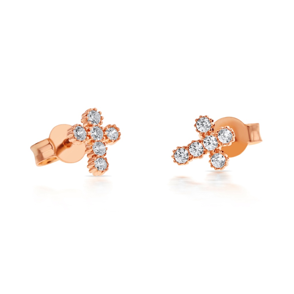 ## 9R CZ SET MINI CROSS STUD