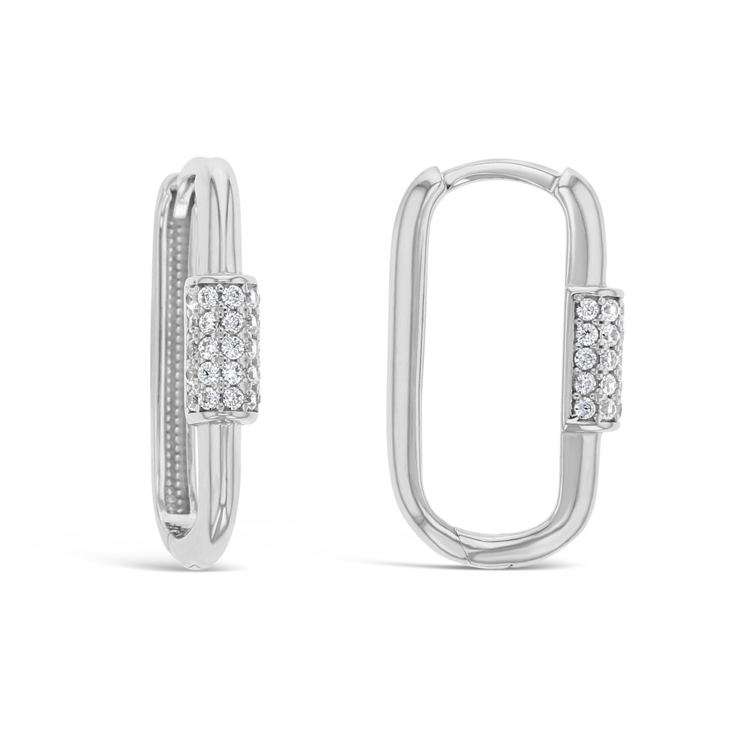 ## 9W FANCY CZ PAPERCLIP HUGGIE