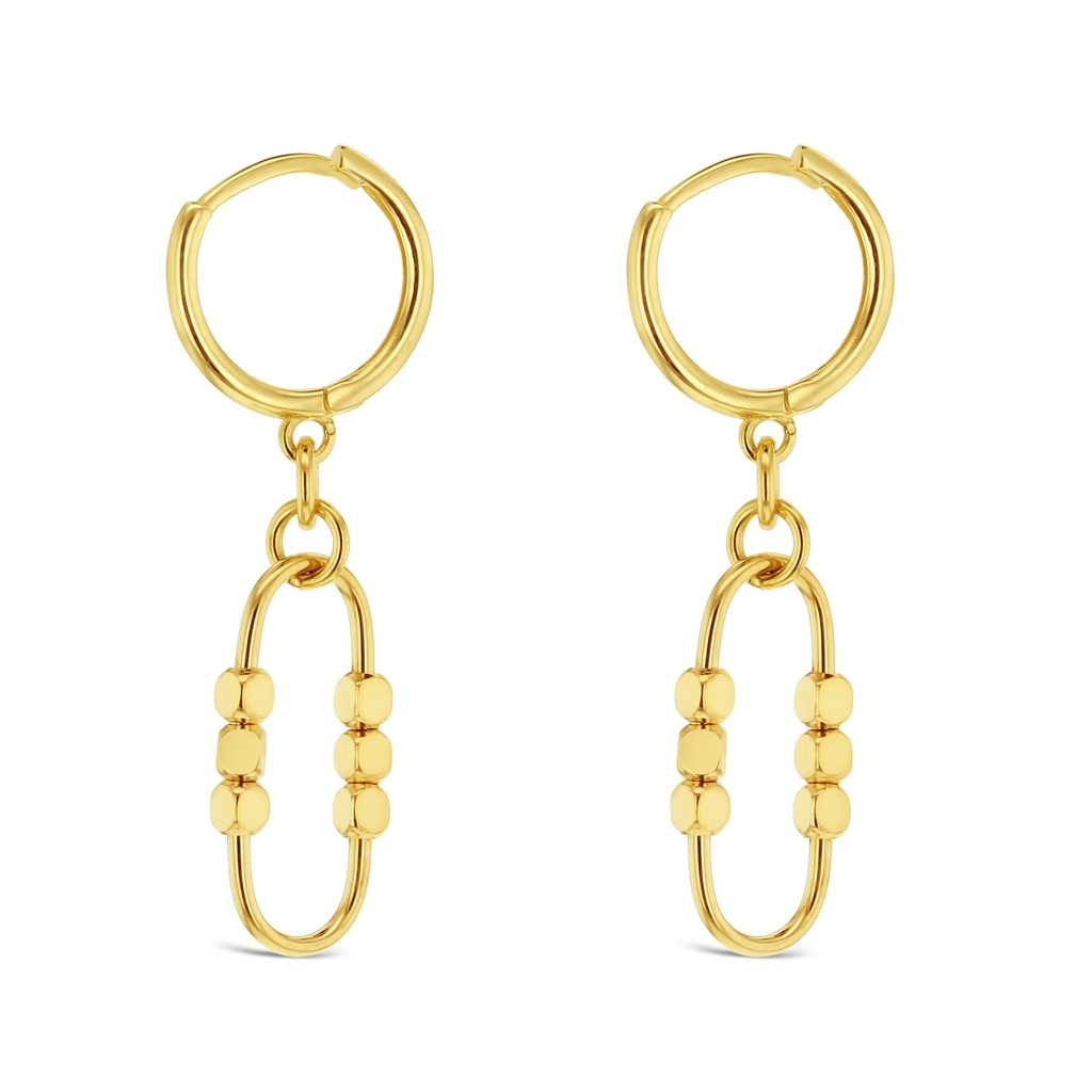 ## 9Y FANCY OVAL DROP HUGGIE