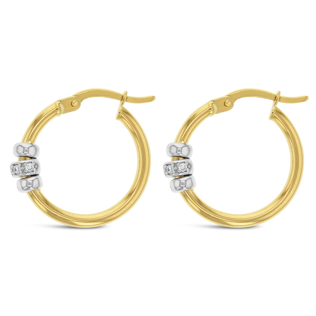 ## 9Y PLAIN HOOP W/ WHITE CZ FEATURE