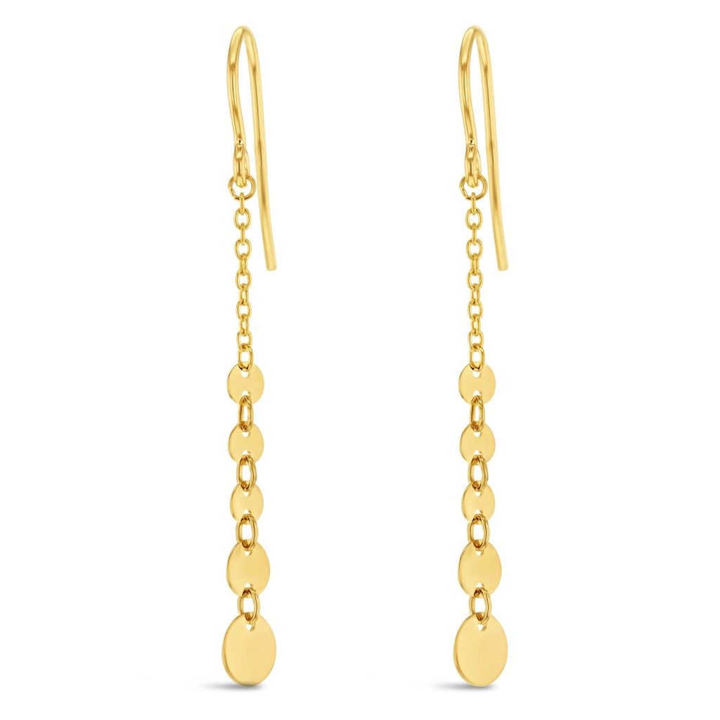 9Y GRADUATED DISC DROP EARRING