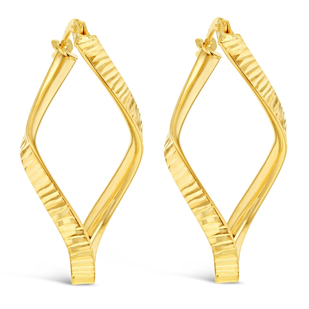## 9Y DIAMOND CUT TWIST HOOP