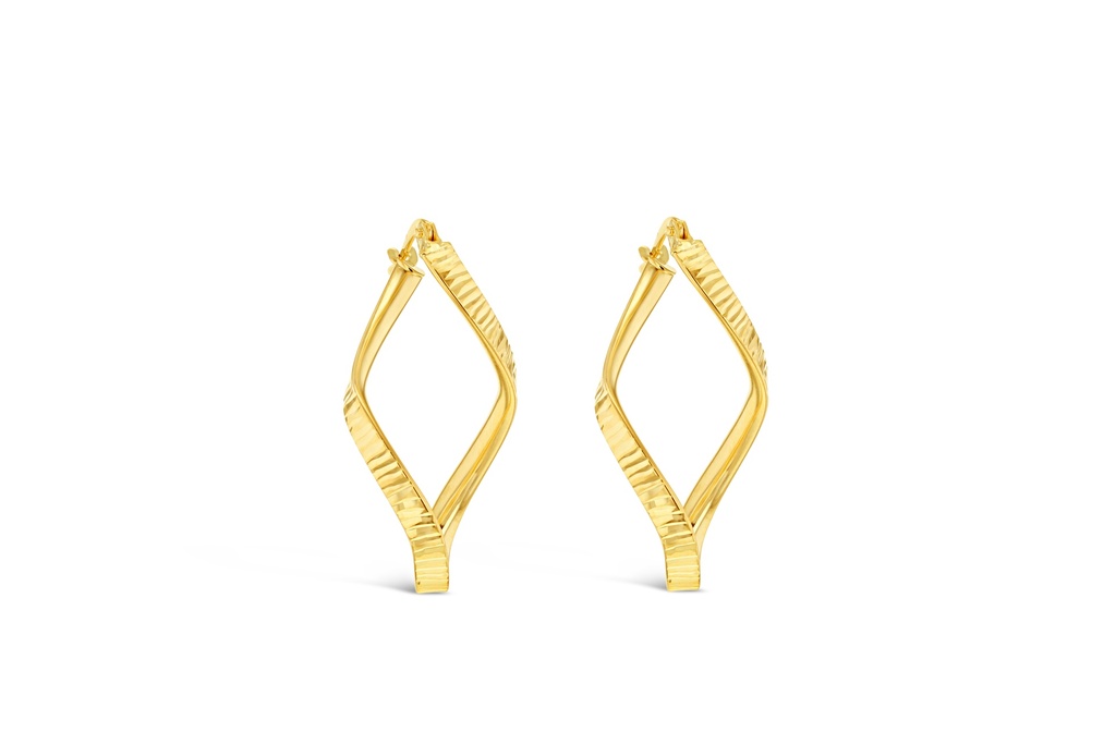 ## 9Y DIAMOND CUT TWIST HOOP