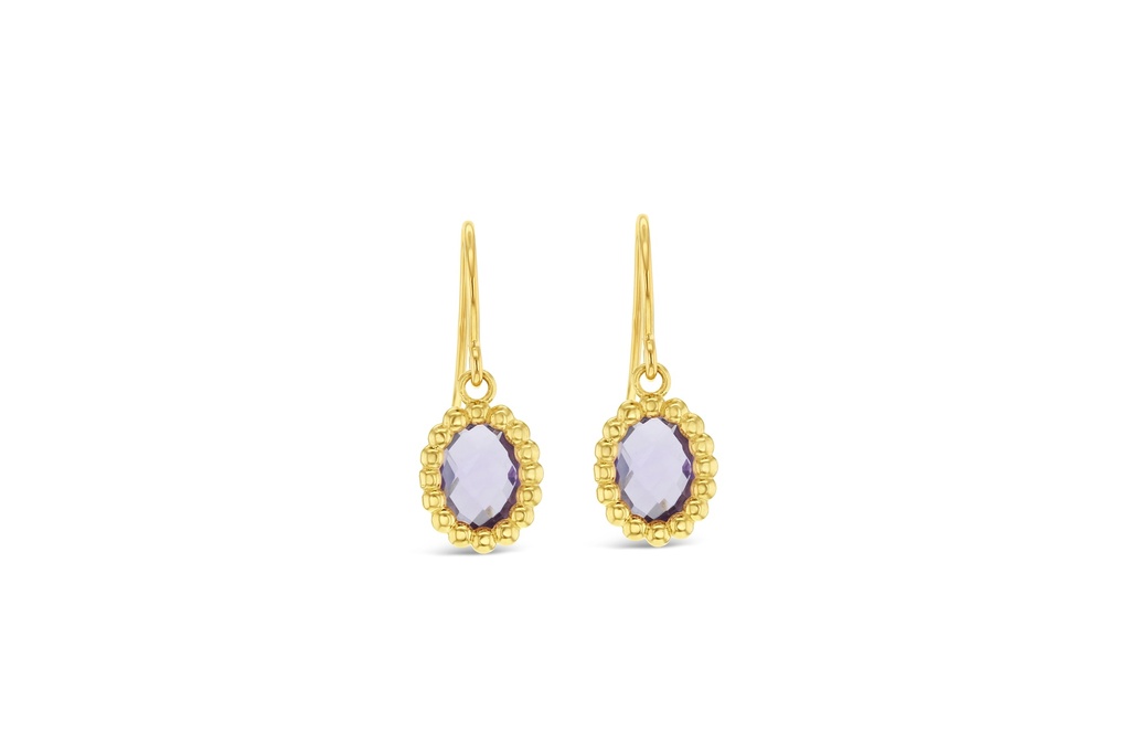 ## 9Y AMETHYST BEADED DROP EARRING