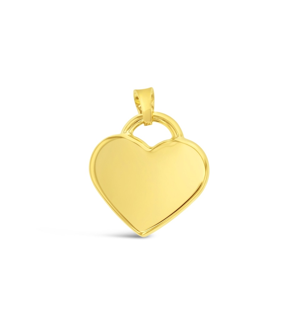 9Y FLAT HEART PENDANT 15MM