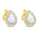 ## 9Y OPAL & CZ TEAR DROP STUD