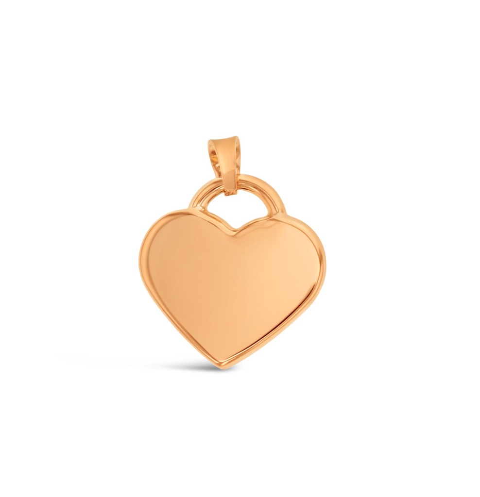### 9R FLAT HEART PENDANT 15MM
