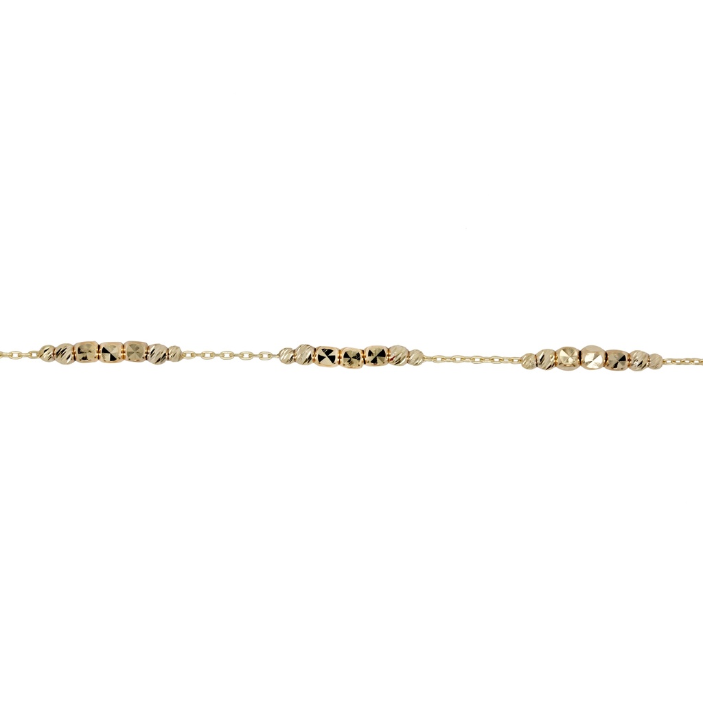 ### 9Y CHAIN & DIAMOND CUT BALL BRACELET