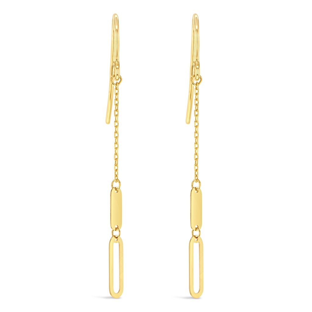 ## 9Y OPEN LINK DISC DROP EARRING