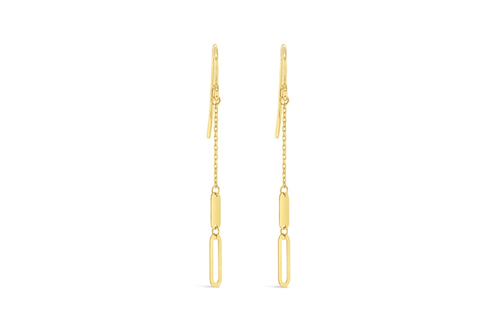 ## 9Y OPEN LINK DISC DROP EARRING