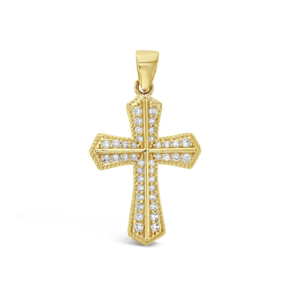 ## 9Y CZ FANCY CROSS PENDANT
