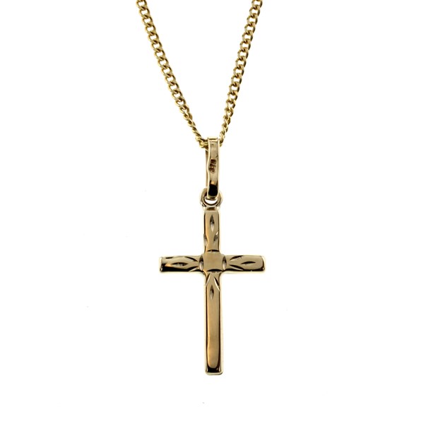 ## 9Y RELIGIOUS CROSS PENDANT DIAM CUT