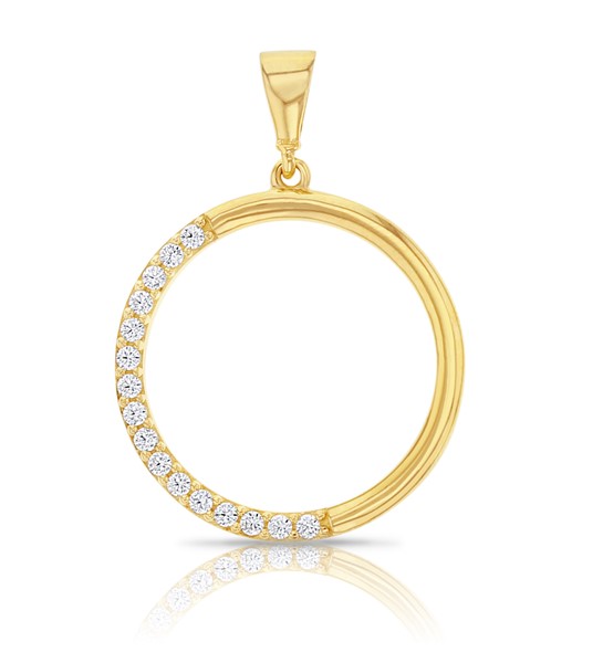 ## 9Y HALF CZ CIRCLE PENDANT