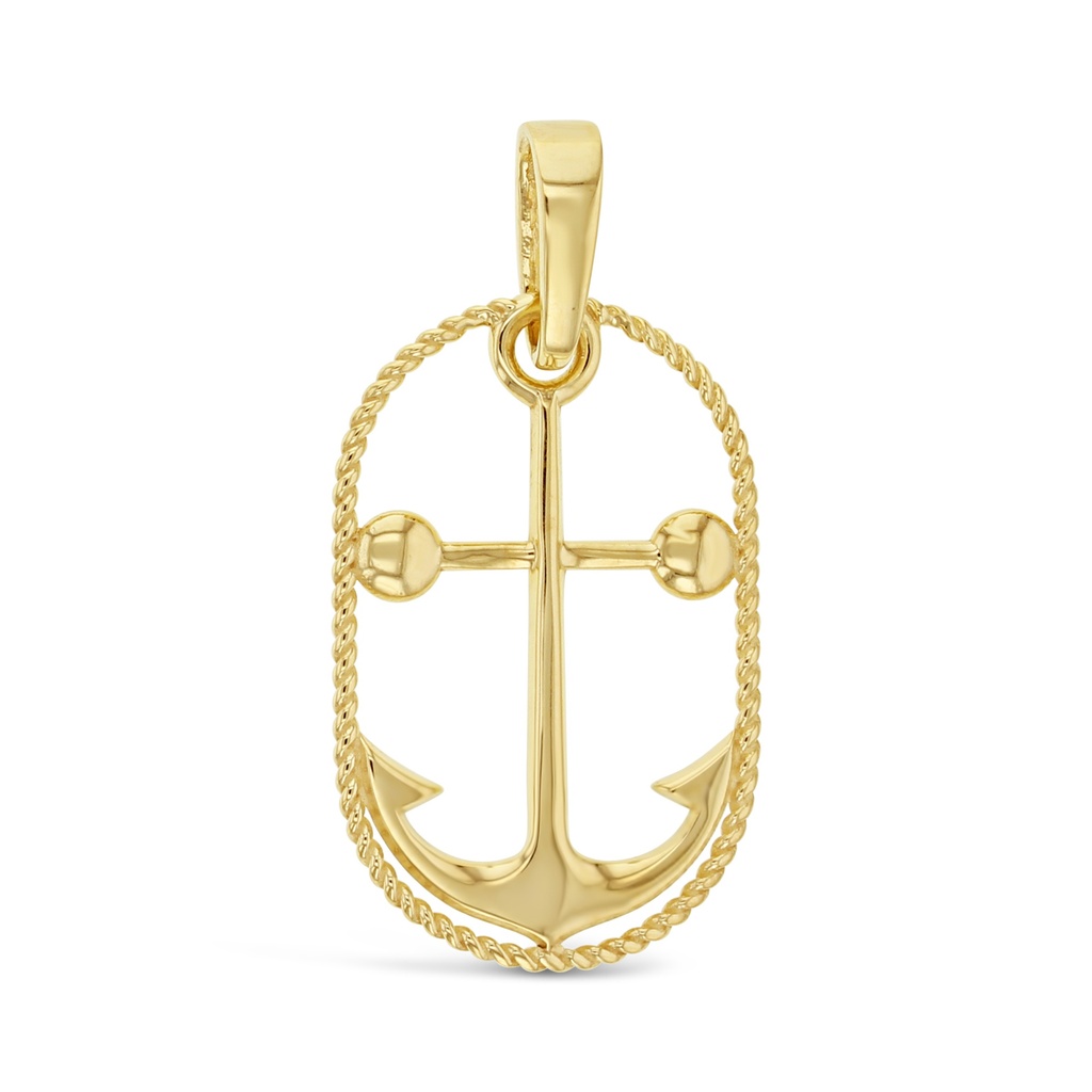 ## 9Y ANCHOR IN OVAL PENDANT