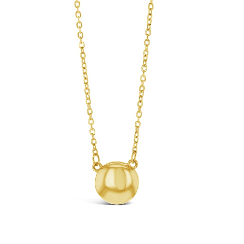 SMALL DOMED CIRCLE ON FINE HAMMERED CABLE CHAIN