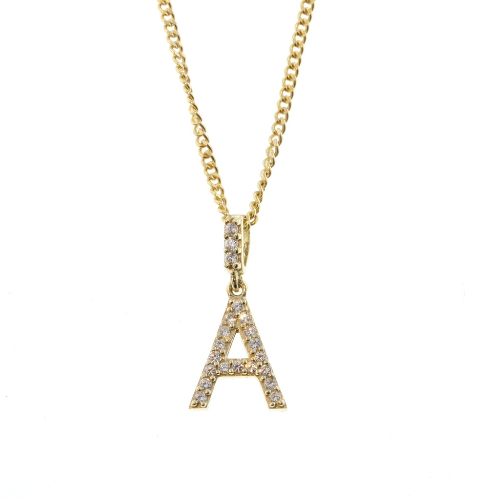 9CT CZ SET INITIALS