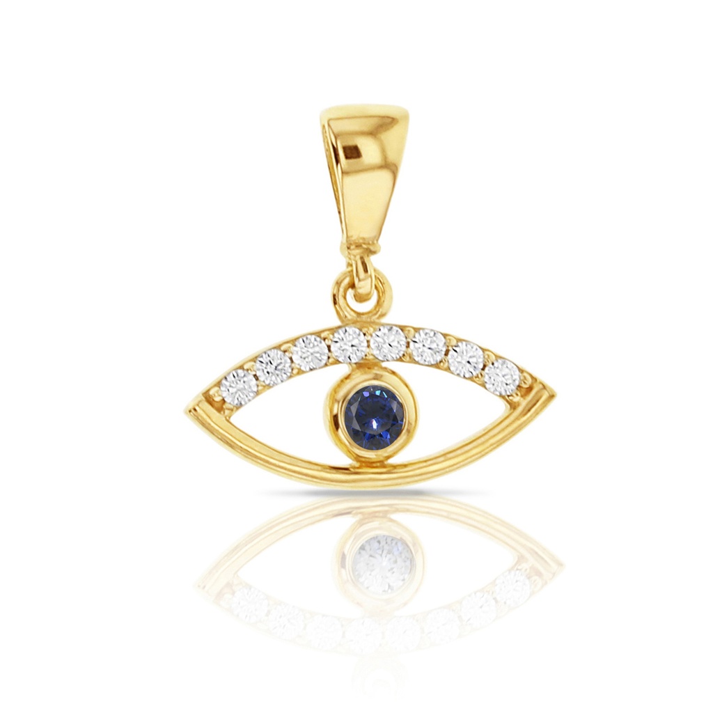 9Y FANCY CZ SET EVIL EYE PENDANT