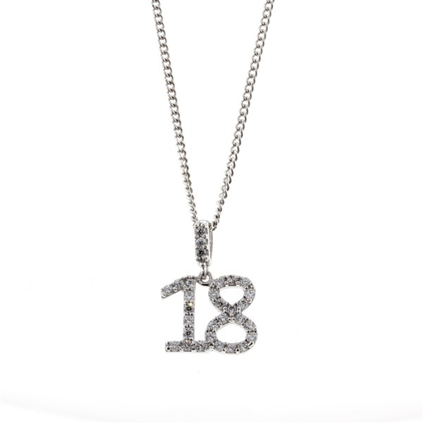 ## 9W CZ SET '18' PENDANT