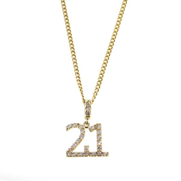 ## 9Y CZ SET '21' PENDANT