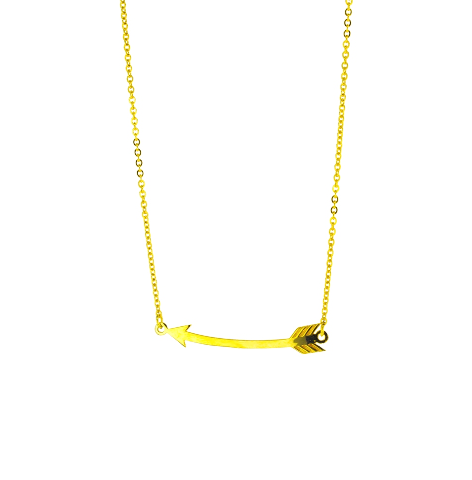 ARROW CURVED ON FINE HAMMERED CABLE CHAIN