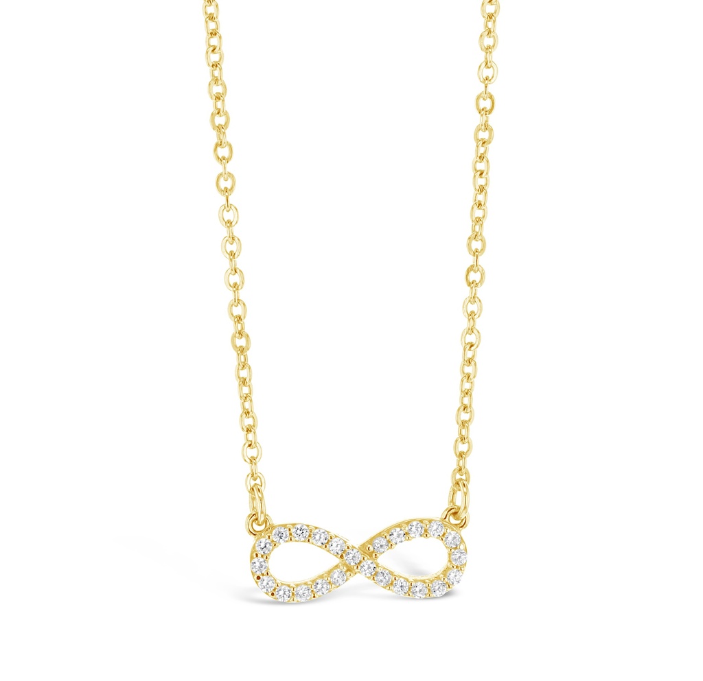 CZ SET INFINITY ON FINE HAMMERED CABLE CHAIN