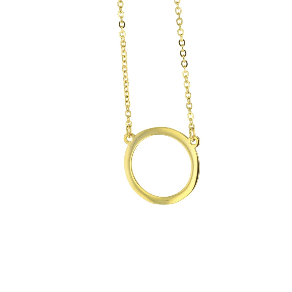 OPEN CIRCLE ON FINE HAMMERED CABLE CHAIN