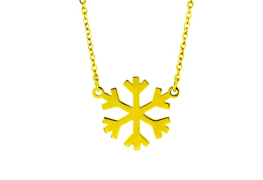 SNOWFLAKE PENDANT ON FINE HAMMERED CABLE CHAIN