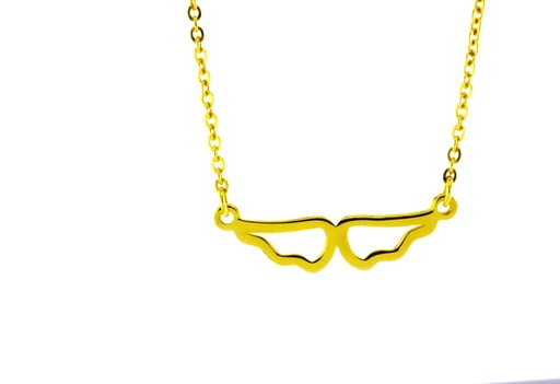 ANGEL WINGS ON FINE HAMMERED CABLE CHAIN