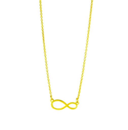 LOPSIDED INFINITY ON FINE HAMMERED CABLE CHAIN