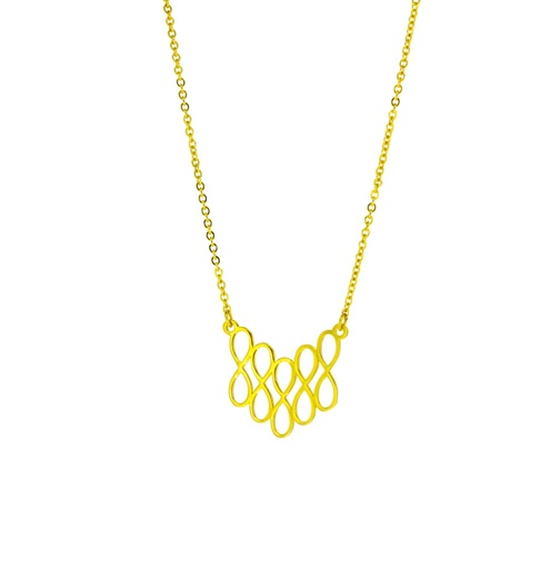 5 INFINITY DROP ON FINE HAMMERED CABLE CHAIN